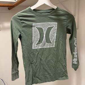 Hurley Kids Long-Sleeve Logo Tee in Olive